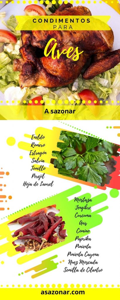 hierbas y especias que combinan bien con aves